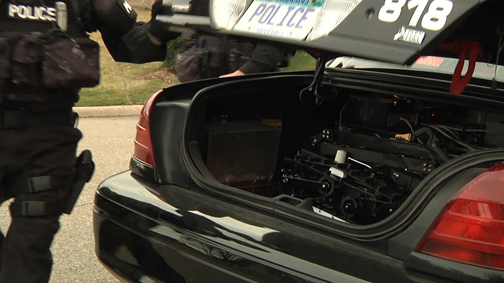 Mini-CALIBER® swat robot in trunk